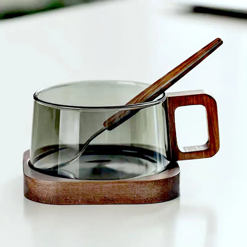Delizia Smoked Glass Mug Set